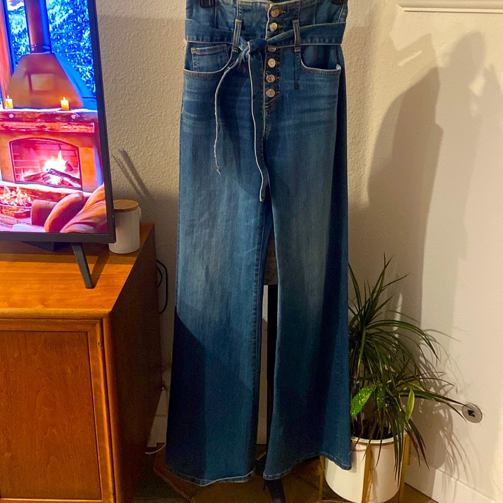 Veronica Beard Rosanna Corset Wide Leg Jean